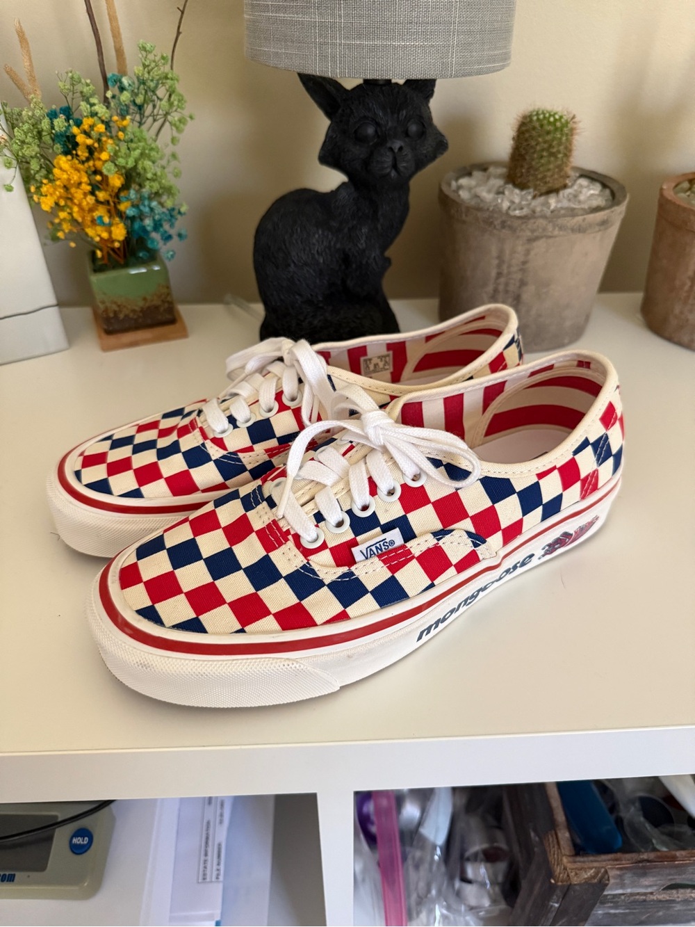 Vans Our Legends x 44 DX Mongoose Red Wht Blue Checkerboard Mens 6.5 W 8